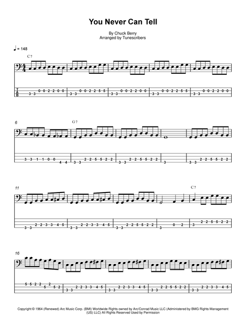 You Never Can Tell (Arr. Tunescribers) - Chuck Berry (Bass Transcription)