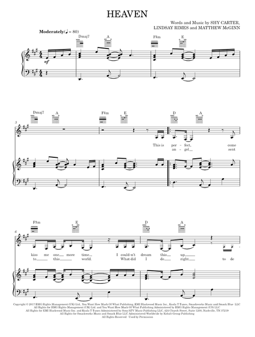 Heaven - Kane Brown (Piano-Vocal-Guitar)