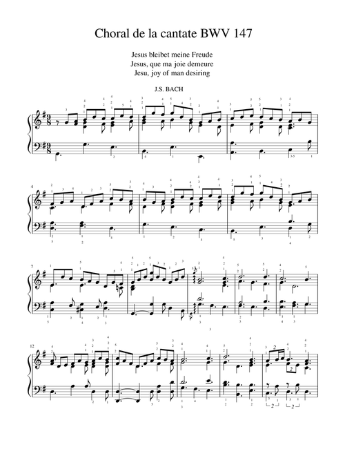 Bach, cantate 147, piano 