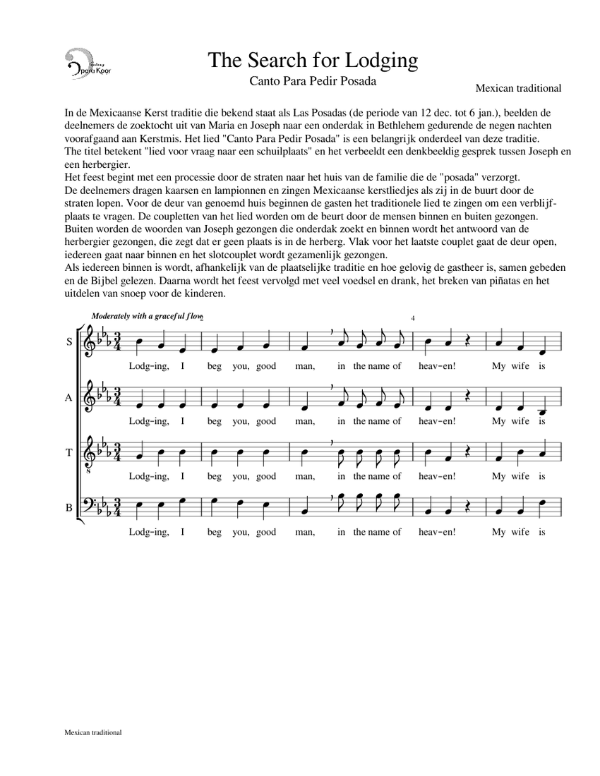 The Search for Lodging (Canto Para Pedir Posada) Sheet Music for ...