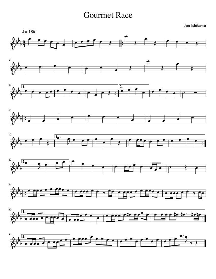 Gourmet Race Sheet music for Violin (Solo) 