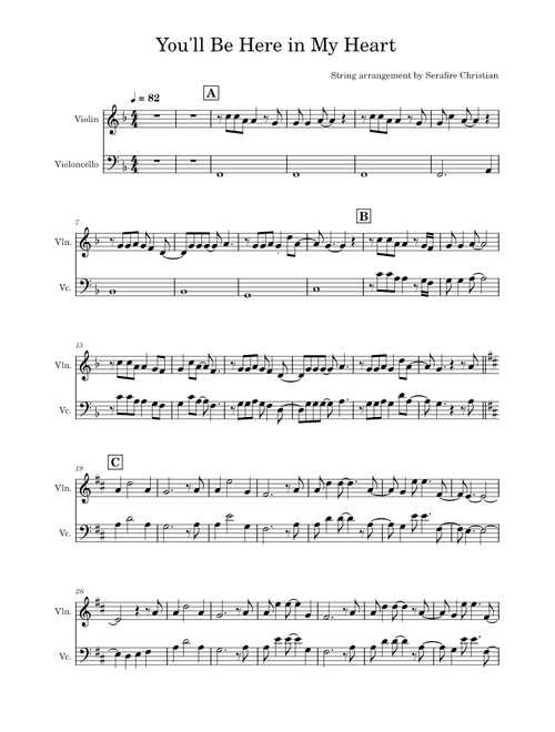 You'll be here in my heart (Violin and Cello)