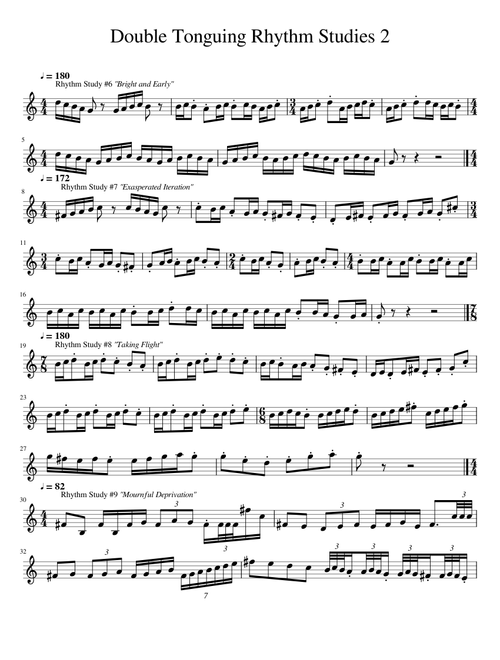 Double Tonguing Rhythm Studies 2