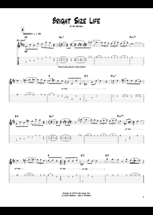 Play Official version of Bright size life Sheet Music by Pat Metheny ...