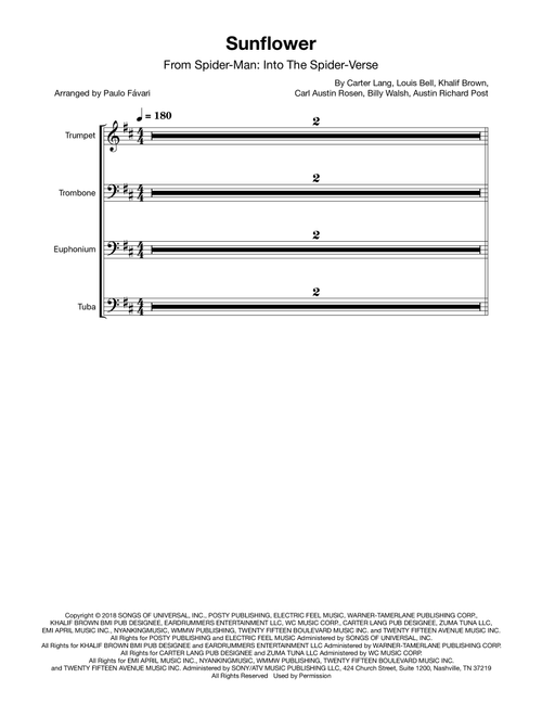 Sunflower (Arr. Paulo Fávari) - Post Malone & Swae Lee (Brass Ensemble)