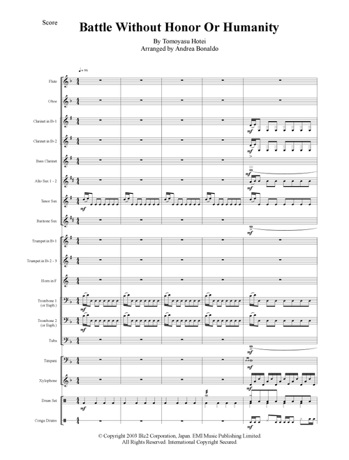 Battle Without Honor Or Humanity (Arr. Andrea Bonaldo) - Tomoyasu Hotei (Concert Band)