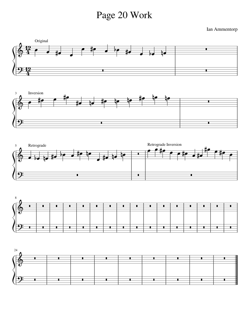 Page 20 Work Sheet music for Piano (Solo) Easy | Musescore.com