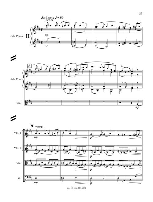 Concerto in A (piano quintet), 2nd movement – Logan J. Po