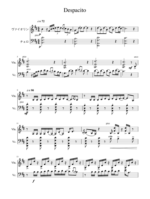 Despacito (For Violin and Violoncello)