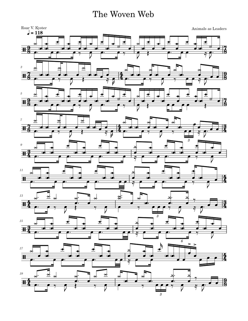 The Woven Web - Animals as Leaders Sheet music for Drum group (Solo