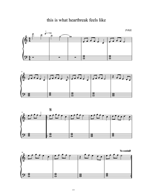 This Is What Heartbreak Feels Like (Arr. Jvke) (Piano Solo)