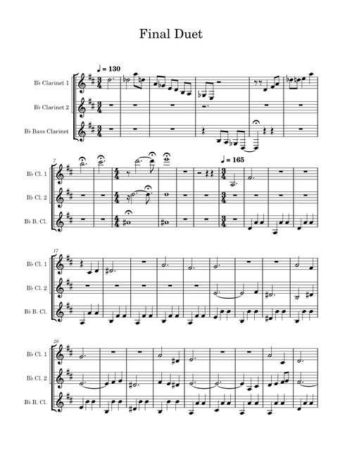 Final Duet – Pedro Silva Final Duet – Clarinets