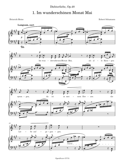 Schumann, Robert - Dichterliebe, Op.48, No.1 - Im wunderschönen Monat Mai