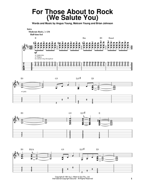 For Those About To Rock (We Salute You) - AC/DC (Guitar Tab Play-Along)
