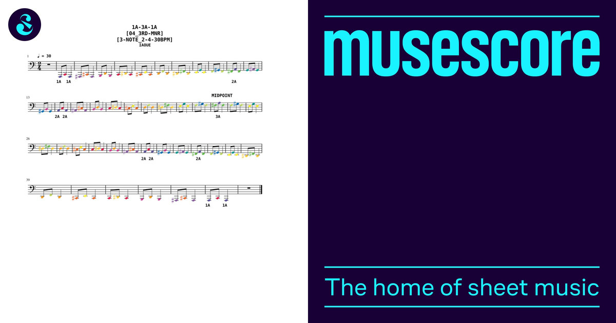 1A-3A-1A_[04_3RD-MNR]_[3-NOTE_2-4-30BPM] Sheet Music for Piano (Solo ...