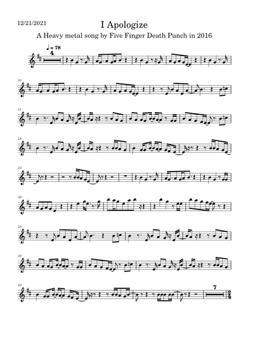 Trumpet Solo - I Apologize
