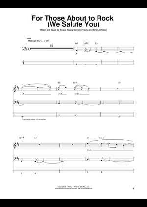Play Official version of For those about to rock Sheet Music by AC