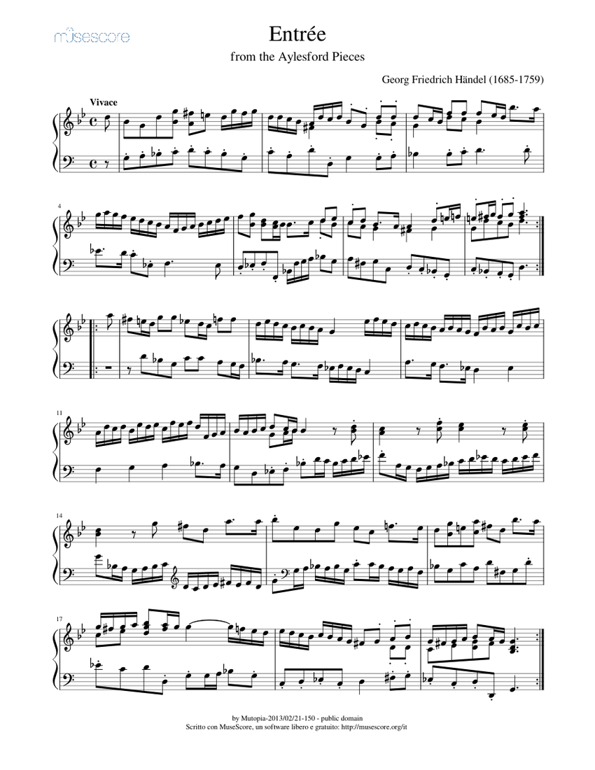 Entrée Sheet music for Harpsichord (Solo)