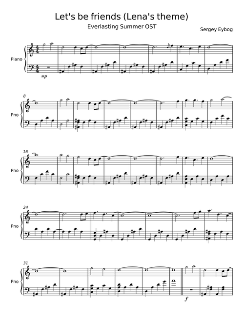 Let's Be Friends (Lena's Theme) - Sergey Eybog