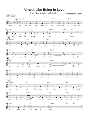 Play Official version of Almost Like Being in Love Sheet Music by Play Official version of Almost Like Being in Love Sheet Music by