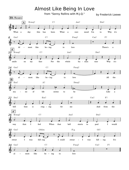 Almost Like Being in Love - Frederick Loewe