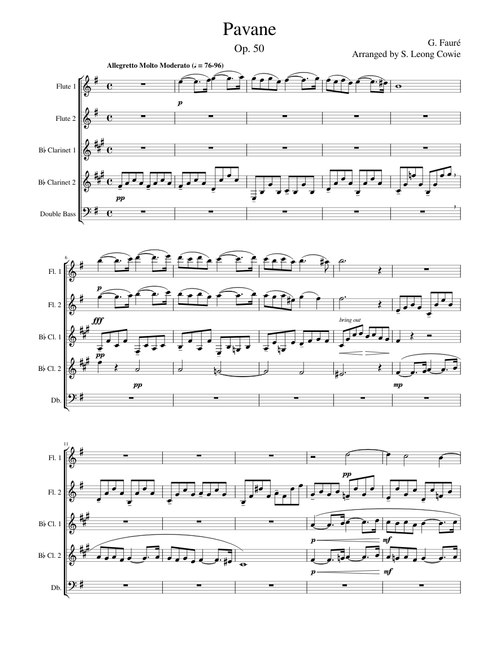 Pavane Op. 50 For Woodwind Quintet
