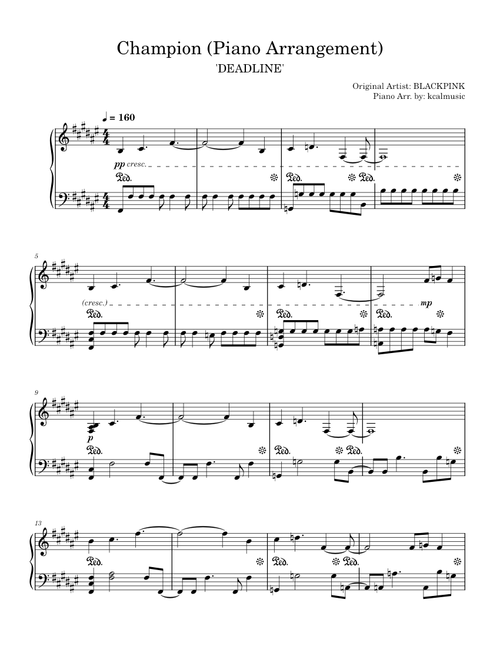 BLACKPINK set sheet music by kcalmusic | Play, print, and download
