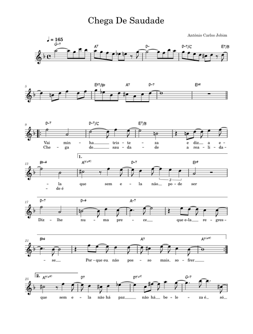 Chega de saudade – Antônio Carlos Jobim
