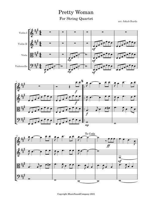 Pretty Woman - Ray Orbinson arr. Jakub Burda