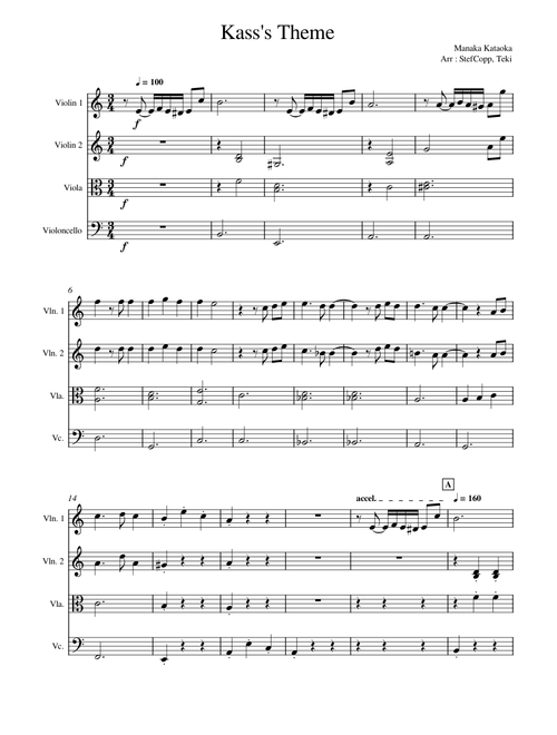 Kass' Theme for String Quartet