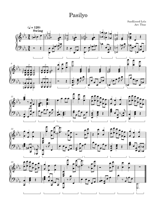 Pasilyo - SunKissed Lola (Piano Solo)