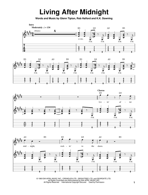 Living After Midnight - Judas Priest (Easy Guitar with TAB)