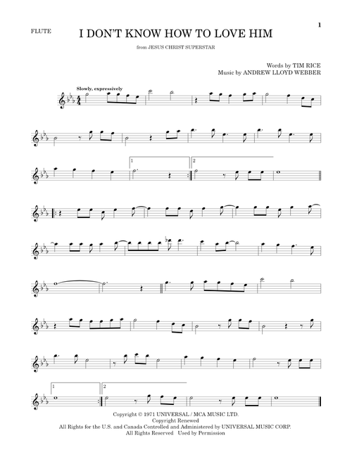 I Don't Know How To Love Him - Helen Reddy (Flute Solo)