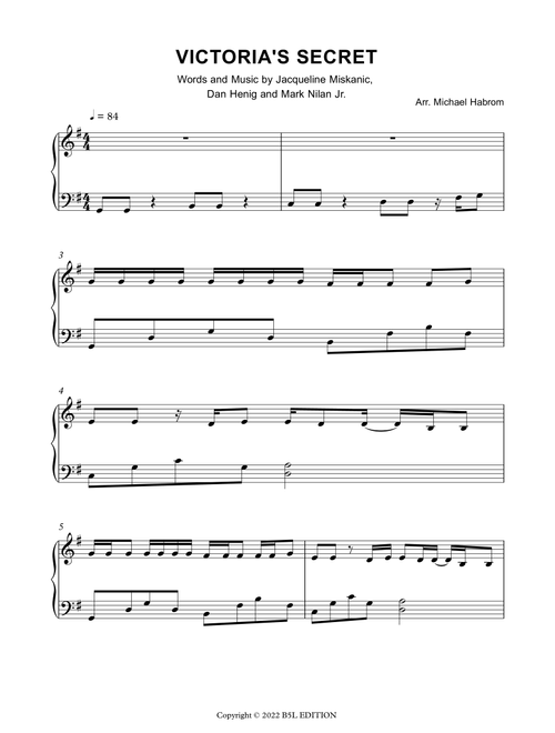 Victoria's Secret (Arr. Michael Habrom) - Jax (Piano Solo)