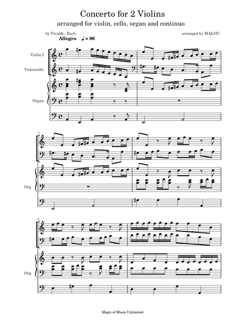 Concerto for 2 Violins in A minor, RV 522 – Antonio Vivaldi-JS Bach
