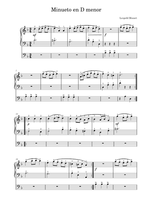 Minuet in D minor – Leopold Mozart