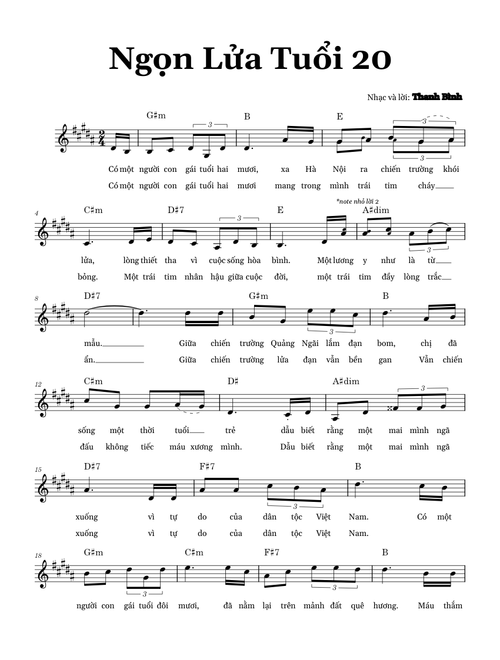 Ngọn Lửa Tuổi 20 – Thanh Bình