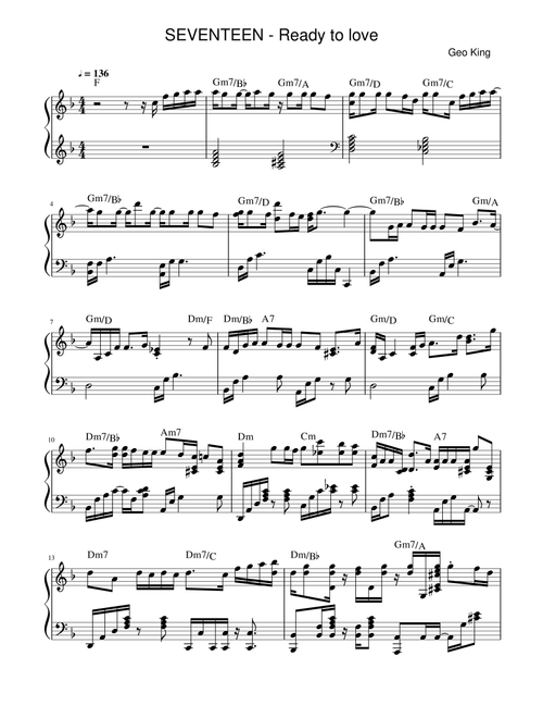 Ready To Love (Arr. Gregory King) - Seventeen (Easy Piano)
