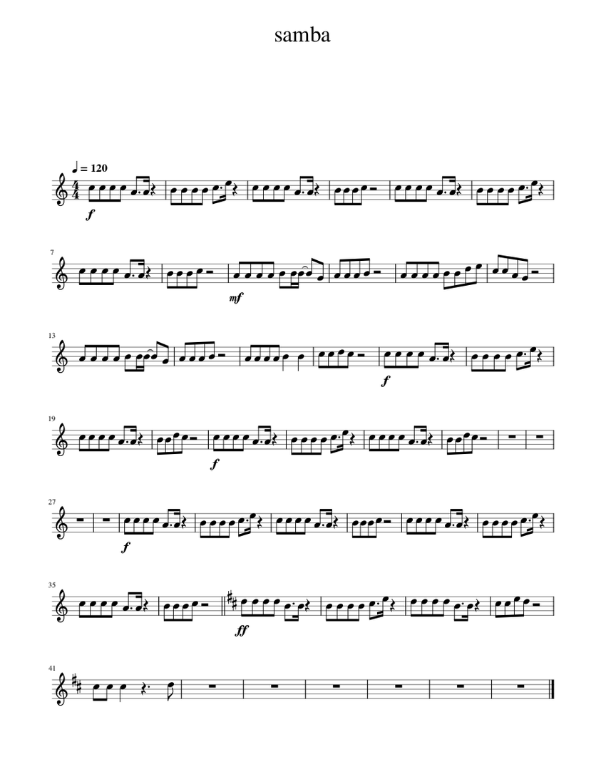 samba Sheet music for Marimba (Solo)