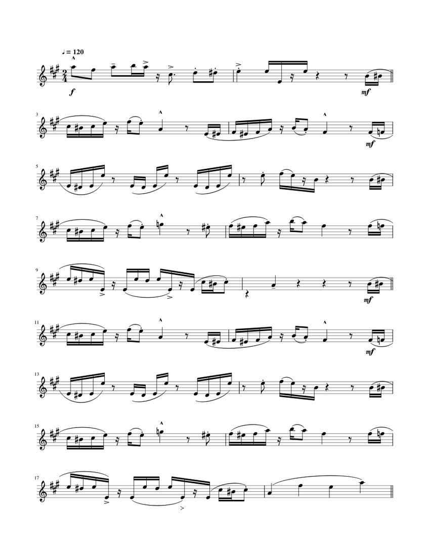 ビッグバンド楽譜「BE BOP CHARLIE」BOB FLORENCE Alto Sax 1 - Bob-Omb Battlefield (8-Bit Big Band Arrangement