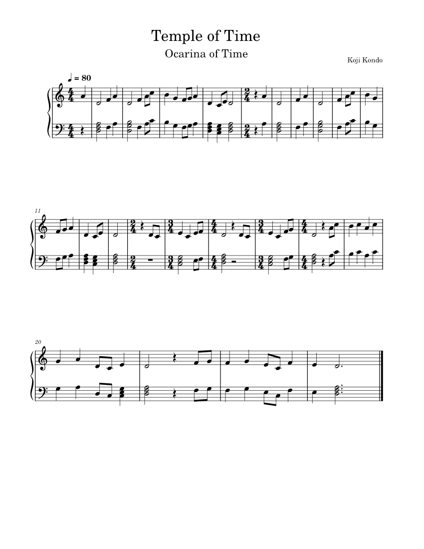 Song of time the legend of zelda ocarina of time koji kondo temple