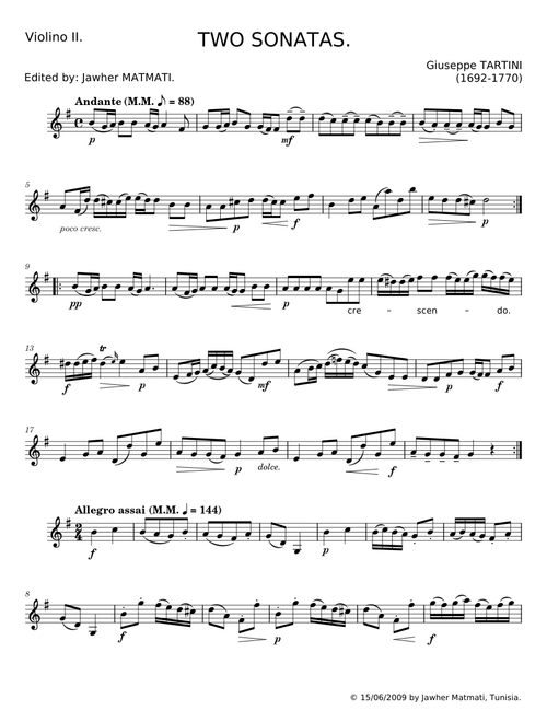 Trio Sonata in D minor, B.d2 - Giuseppe Tartini