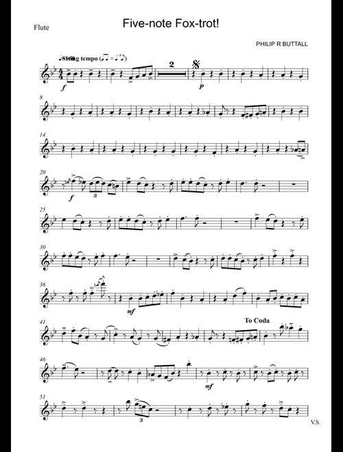 Five-note Fox-trot! (Wind Quintet) - Set of Parts [x5] - Philip R Buttall (Woodwind Ensemble)
