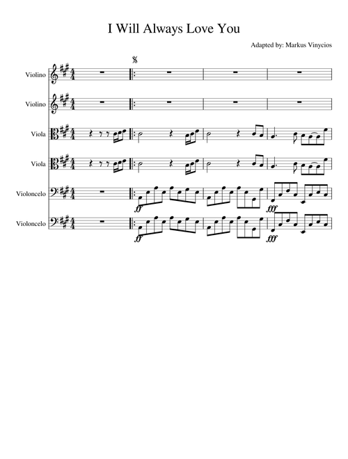 I Will Always Love You For Strings