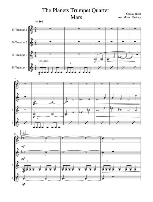 The Planets Trumpet Quartet Mars