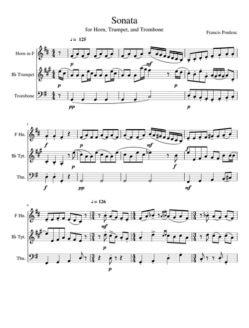 Sonata for Horn, Trumpet, and Trombone - Francis Poulenc