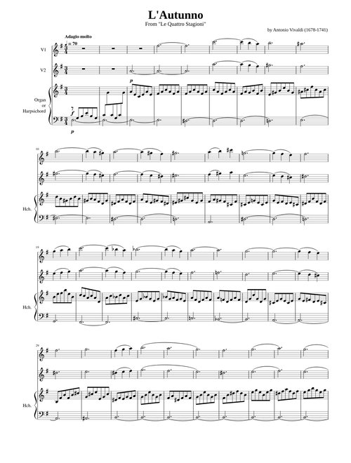 The Four Seasons- Autumn 2nd Mvt – Antonio Vivaldi