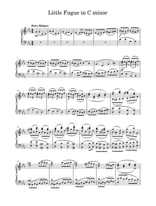 Little Fugue in C minor – Choi ga hyun