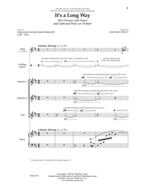It's a Long Way - Raphael Fusco (Choral, SSA)