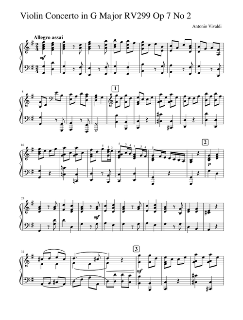 Vivaldi - Violin Concerto in G Major Op. 7 No. 2